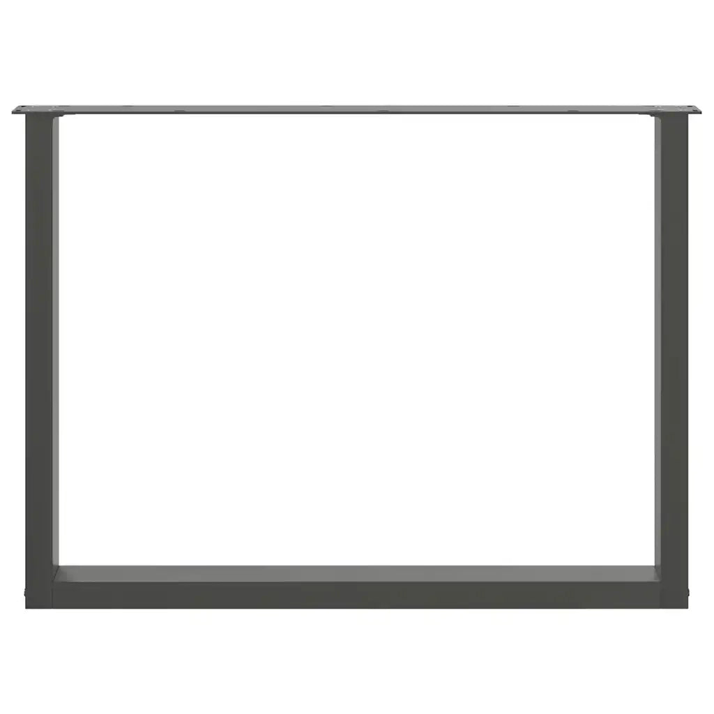Gambe per tavolo da pranzo a forma di U 2 pz Antracite 100x(72-73) cm Acciaio