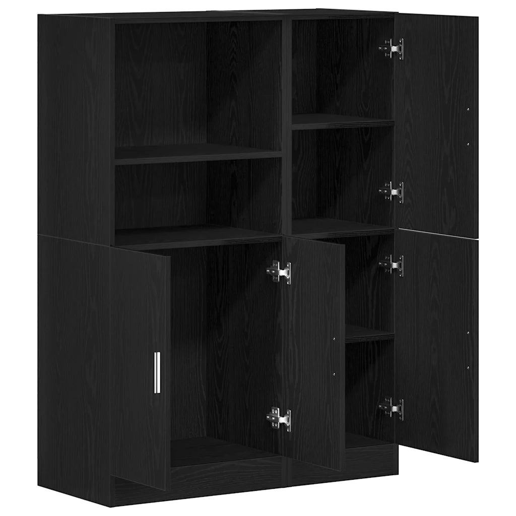 Set di Mobili da Cucina 2 pz Nero in Truciolato