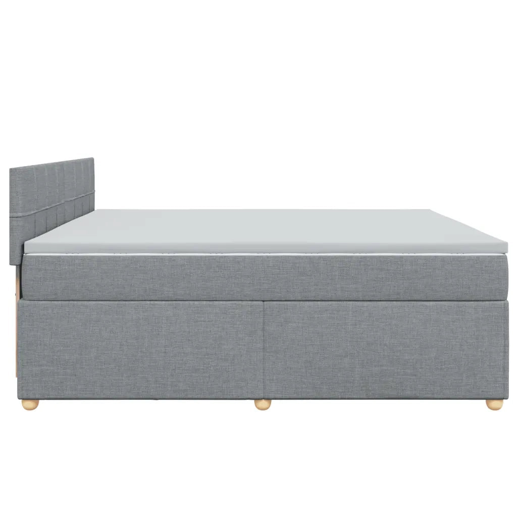 Giroletto a Molle con Materasso Grigio Chiaro 200x200cm Tessuto