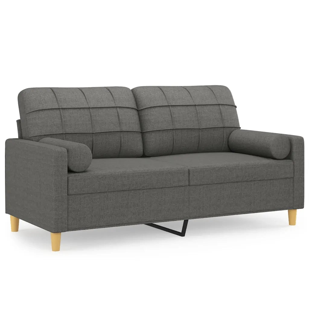 Divano a 2 Posti con Cuscini Grigio Scuro 140 cm in Tessutocod mxl 70982