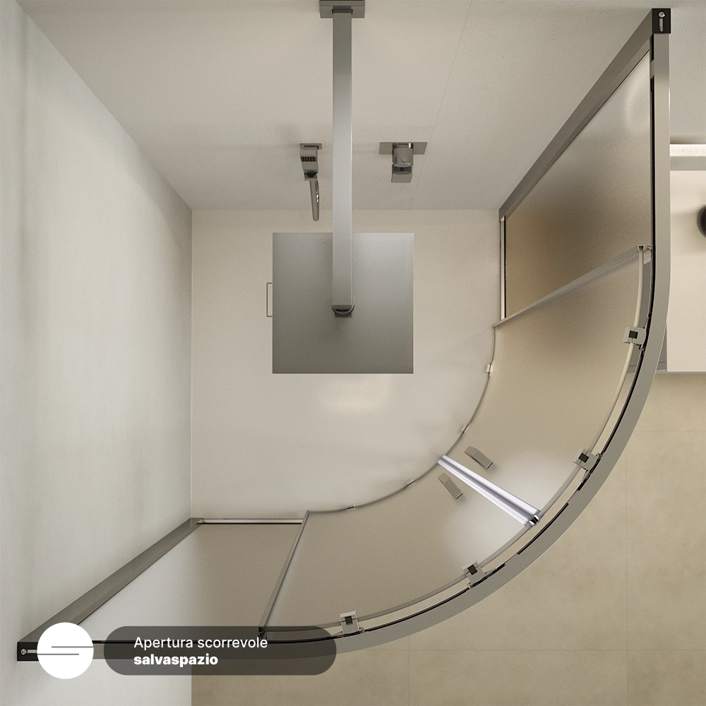 Box doccia semicircolare 80x80cm vetro 6mm opaco  | Aruba