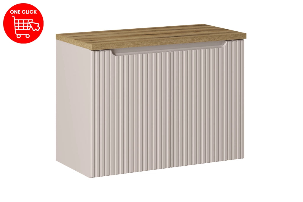 Set mobili bagno 80 cm con piano Nova Cashmere 80 x 1401 x 40 cm