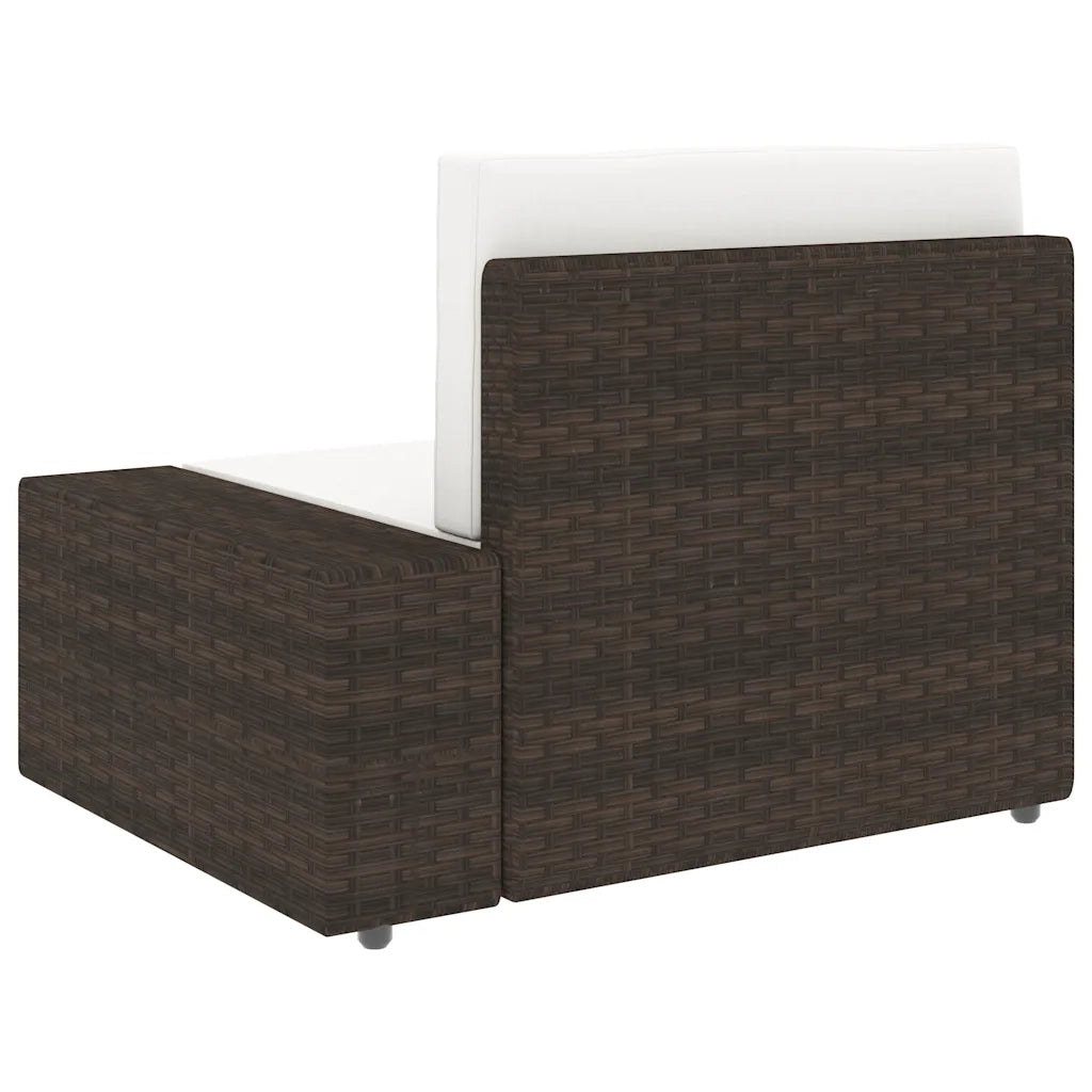 Divano componibile-Divano Modulare a 3 Posti in Polyrattan Marrone