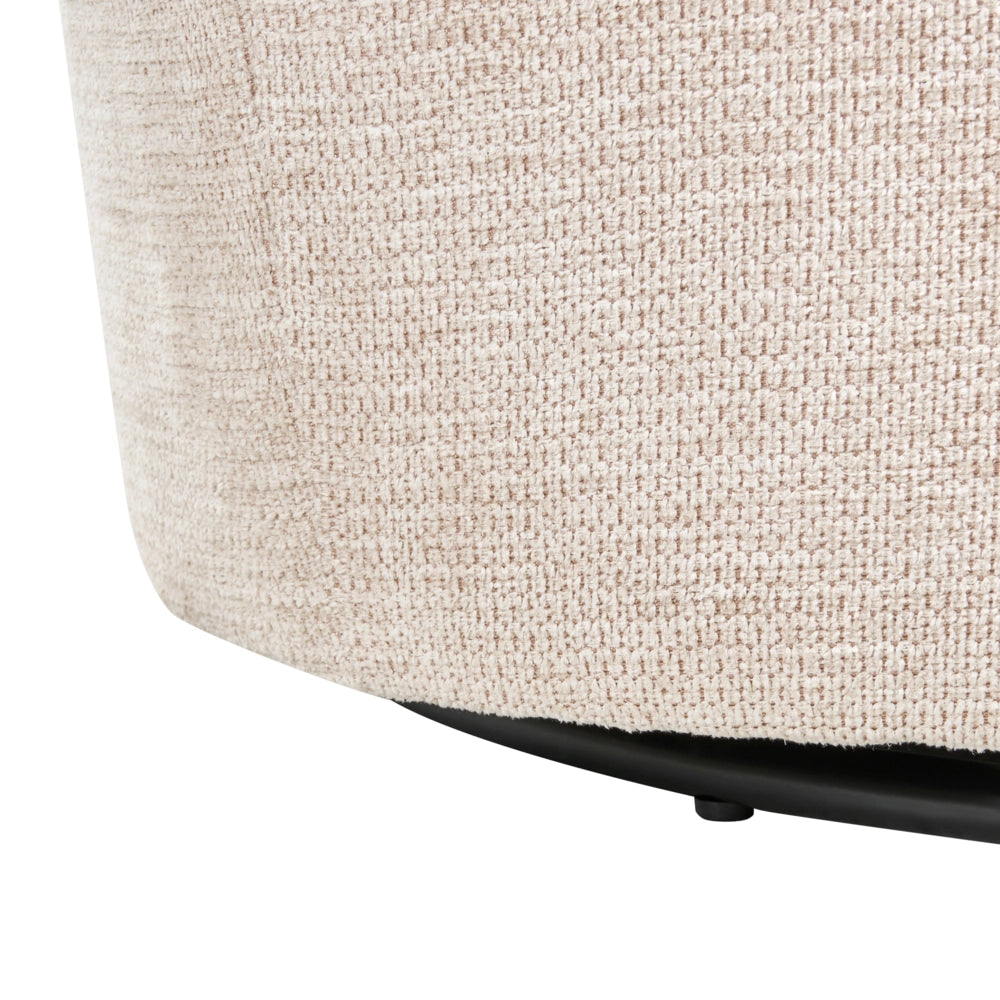 Poltrona d'accento Beige Poliestere Rivestita Girevole Moderna Grande Seduta Quadrata Schienale Curvo