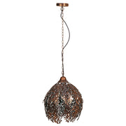 Plafoniera in metallo dorato 41x41x54/115h