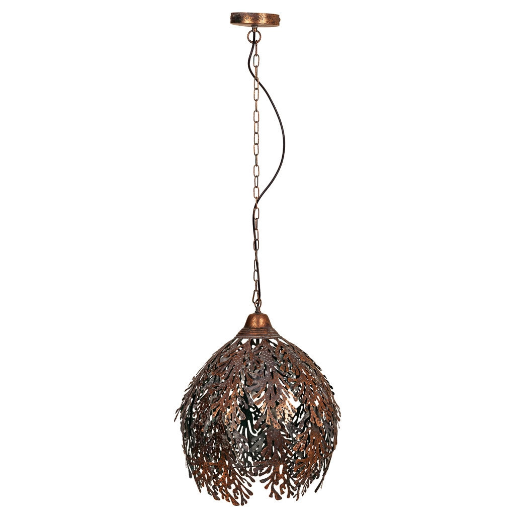 Plafoniera in metallo dorato 41x41x54/115h