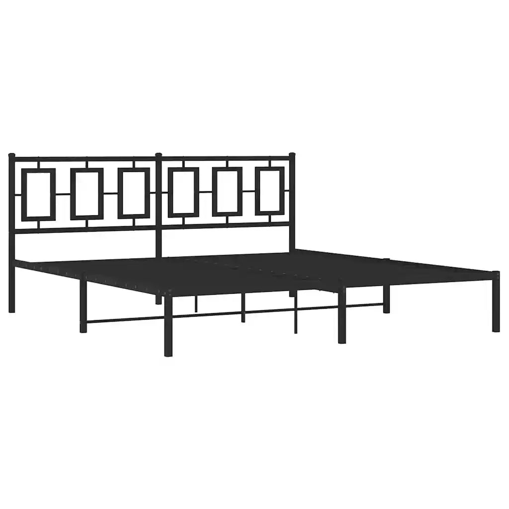 Giroletto con Testiera in Metallo Nero 183x213 cm 374246