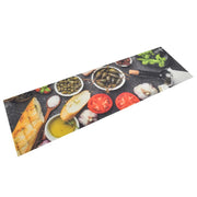 Tappetino da cucina lavabile con stampa a tema vino e cena 150 x 45 cm antiscivolo comodo moderno velluto viola 02_0046044