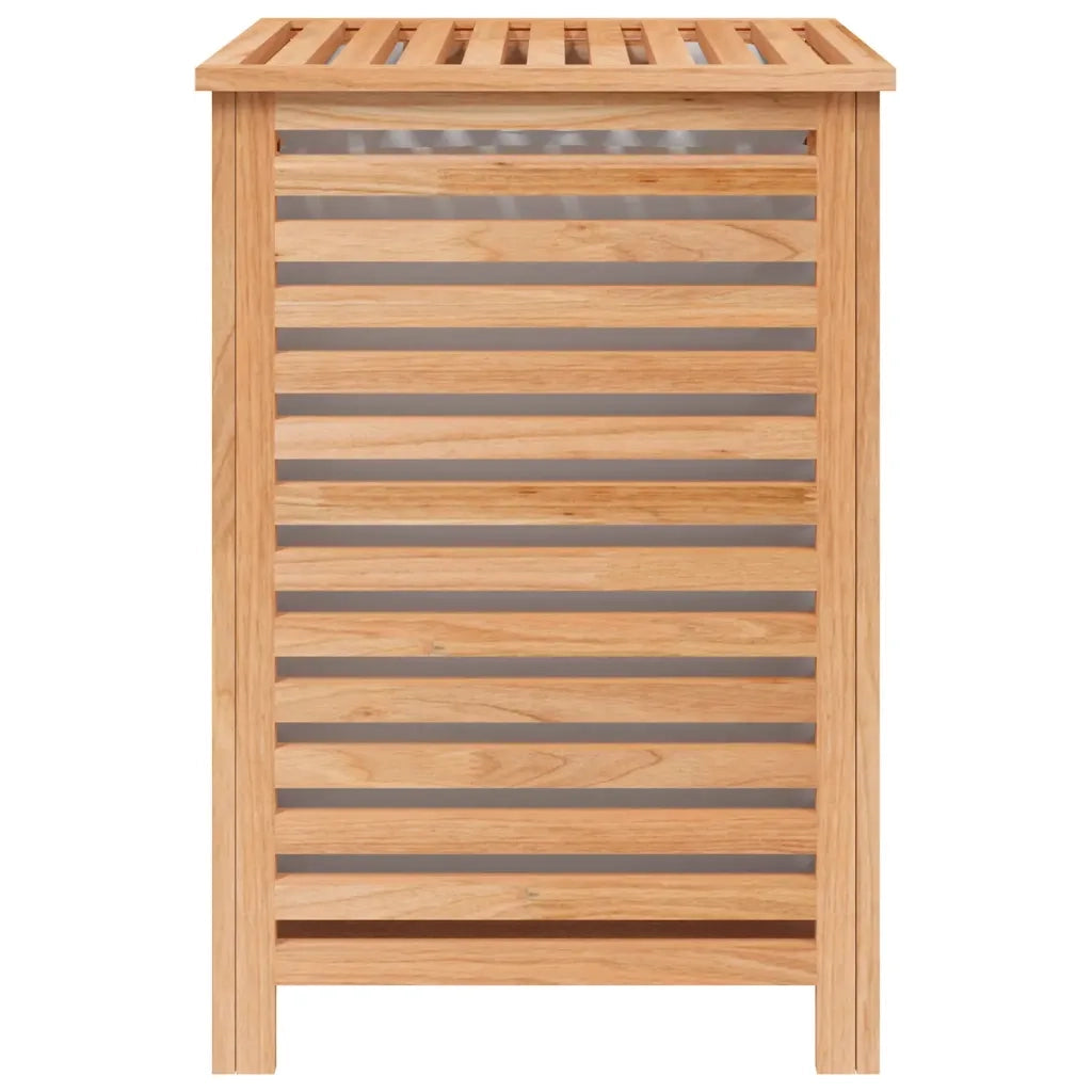 Cesto del Bucato 45x45x65 cm Legno Massello di Noce 350353