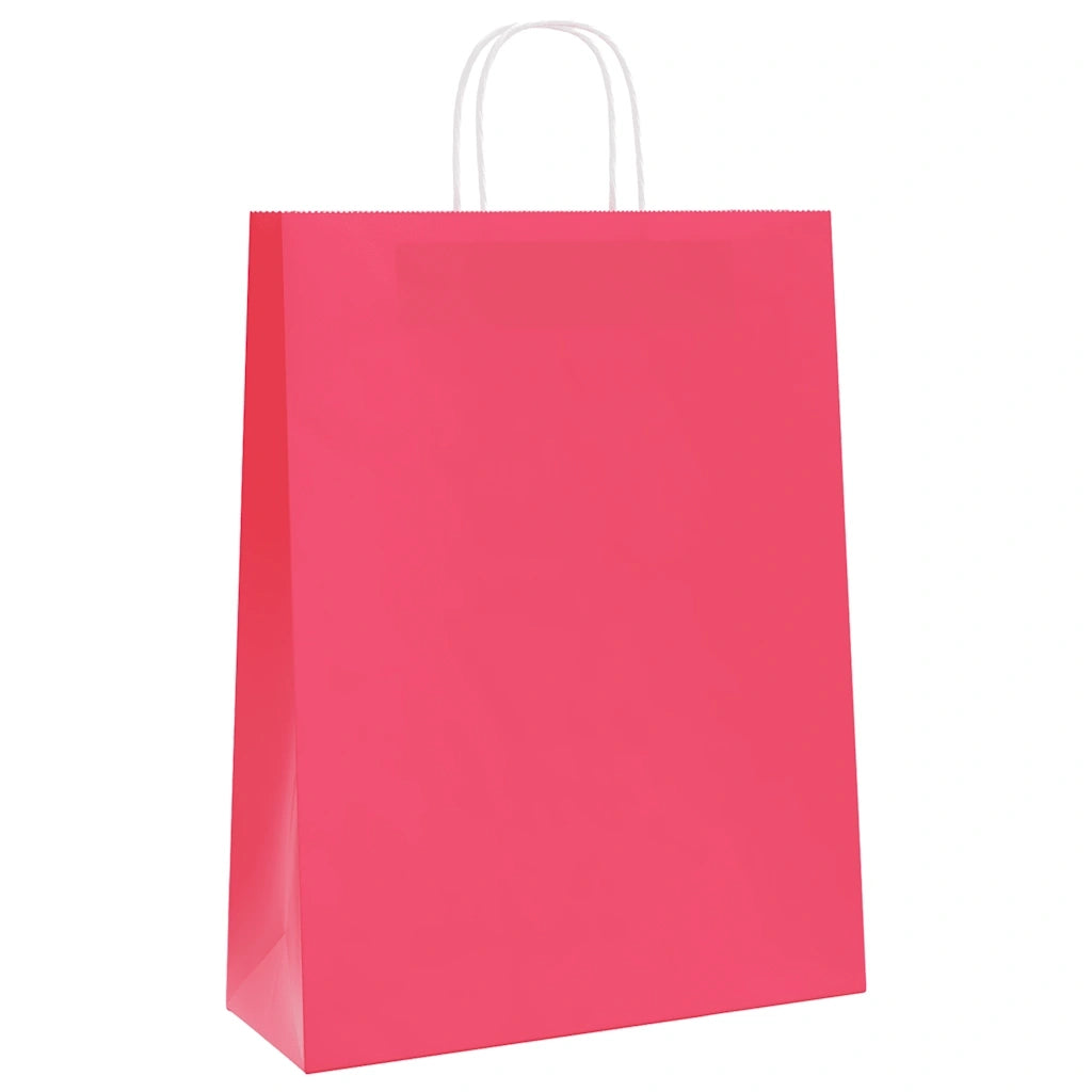Sacchetti di Carta 250 pz con Manici Rosa 32x12x42 cm CFW2558436