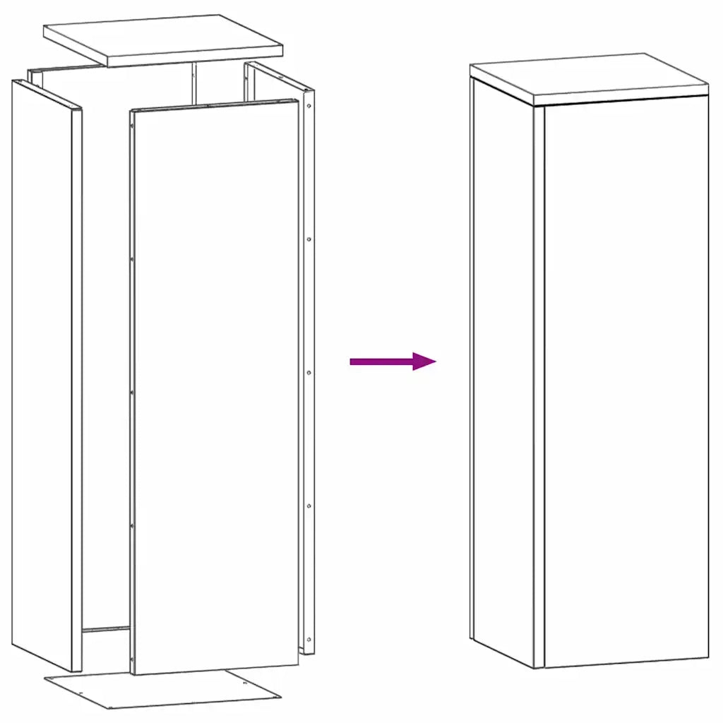 Supporto per piante 2 pcs Antracite 24 x 24 x 75 cm Acciaio 865822
