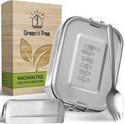 Lunchbox in acciaio inossidabile 800ml per bambini con compartimenti, sezione rimovibile e cucchiaio, impermeabile e resistente
