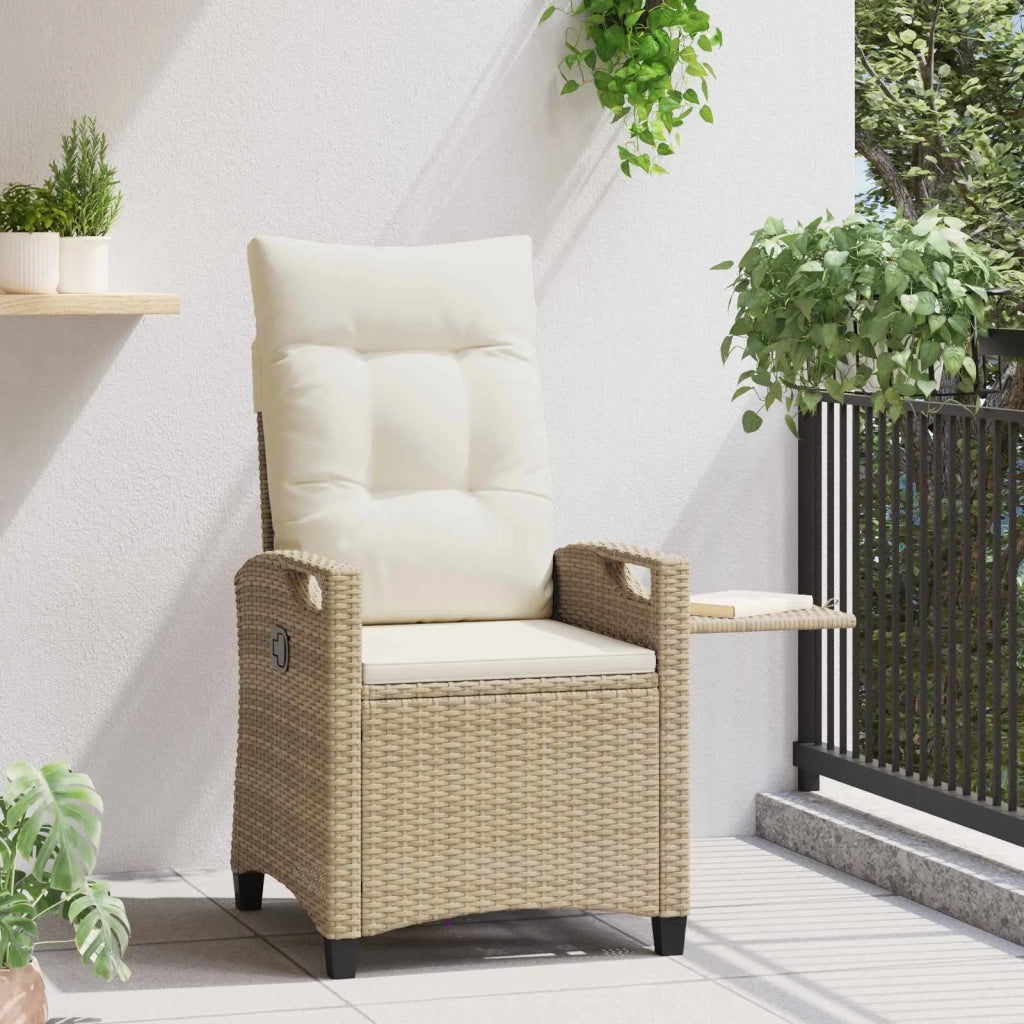 Sedia da giardino reclinabile Beige e Crema 56 x 60 x 112 cm