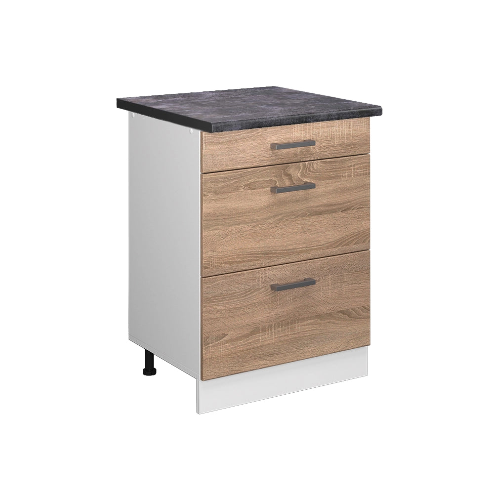 Vicco Mobiletto base per cucina Sonoma 60 cm con cassetti, PL Antracite