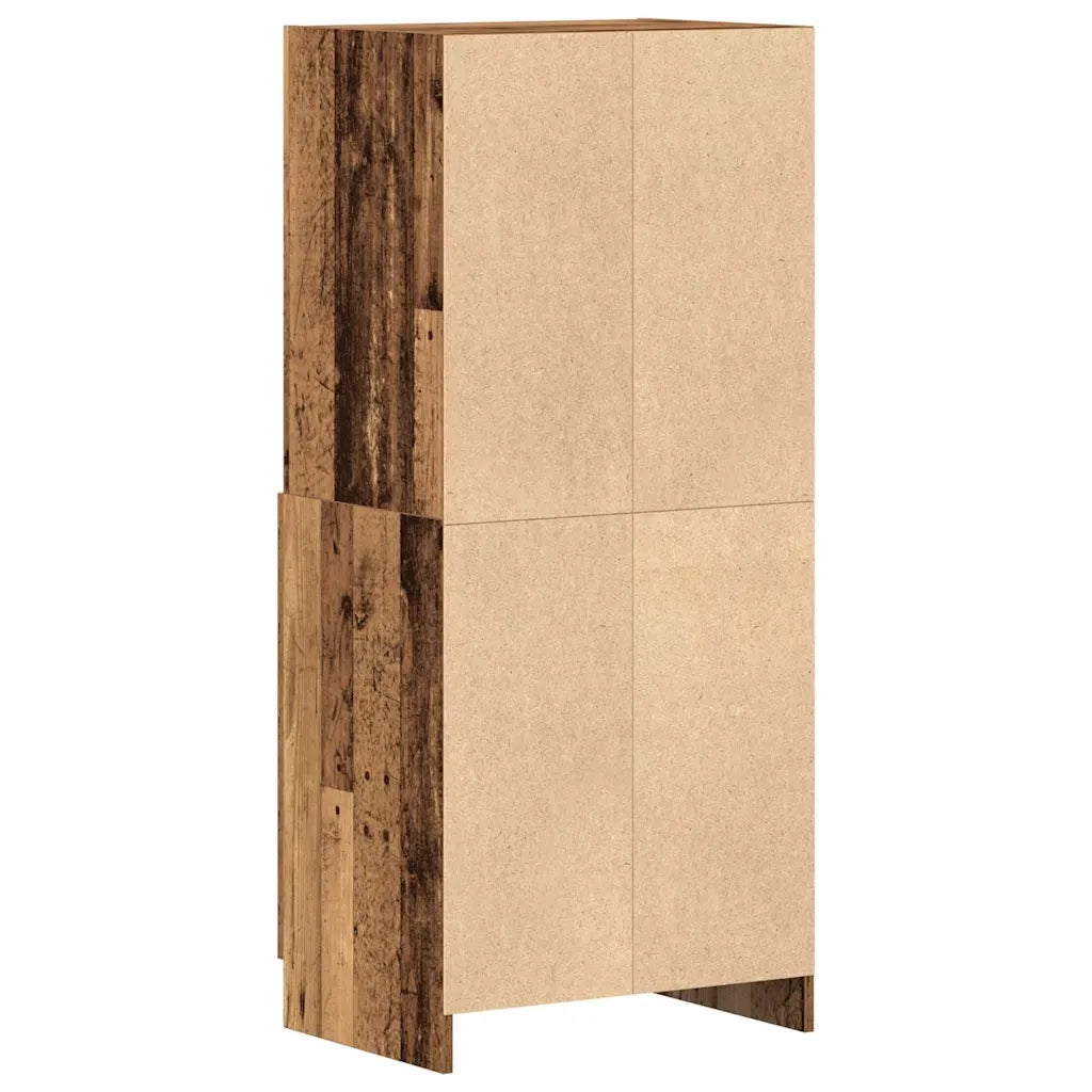 Mobile da cucina multifunzionale vintage 57 x 41 x 132 cm Ampio spazio contenitivo in legno composito finitura legno anticato 02_0051316