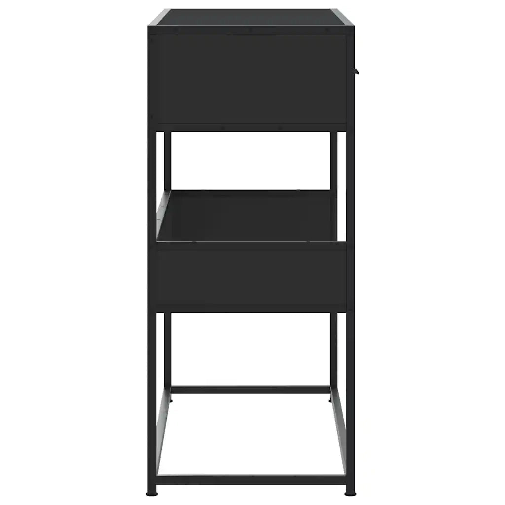 Tavolino Consolle Nero 90x35x80 cm in Legno Multistrato
