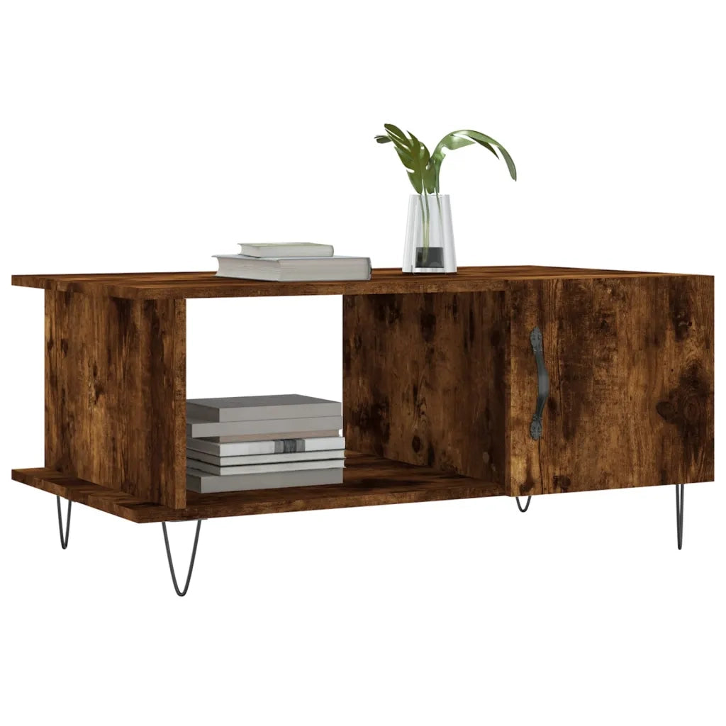 Tavolino da Salotto Rovere Fumo 90x50x40cm in Legno Multistrato 829489