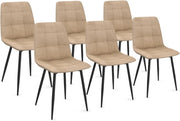 Set di 6 sedie da pranzo MILA in velluto color tortora