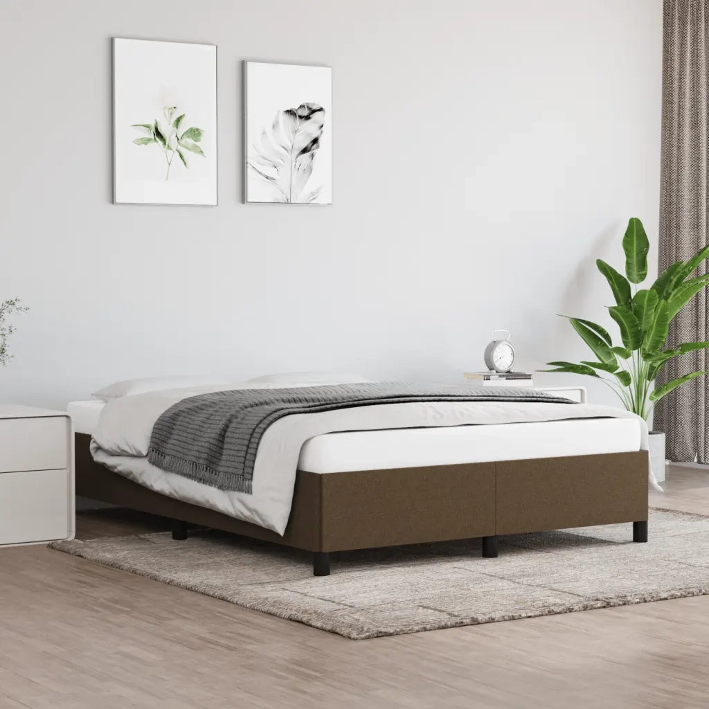 Giroletto senza Materasso Marrone Scuro 140x190 cm Tessuto 347061