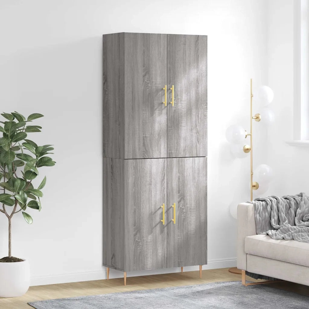 Credenza | Madia | Buffet da pranzo | Armadio da pranzo Grigio Sonoma 69,5x34x180 cm in Legno Multistrato