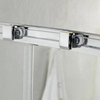 Box Doccia Semicircolare 2 Ante Scorrevoli In Cristallo Trasparente 6mm H185 Fosterberg Vejle 90x90xH185 cm