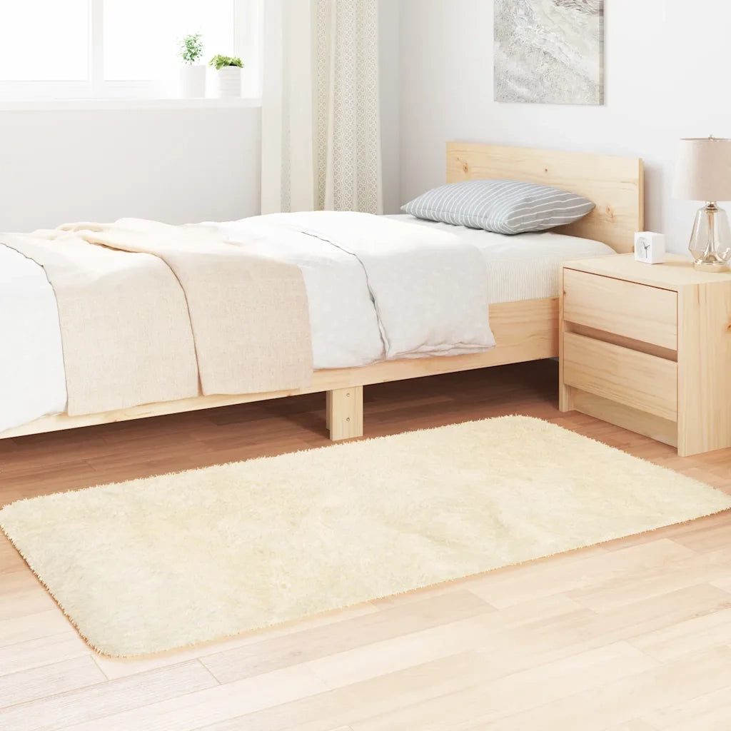Tappeto Shaggy a Pelo Lungo NAVARRA Crema 80x150 cm poliestere 4102815