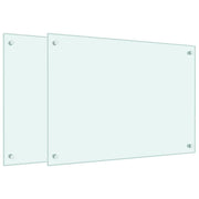 Set di 2 paraschizzi per cucina 70 x 50 cm vetro temperato bianco 02_0055727