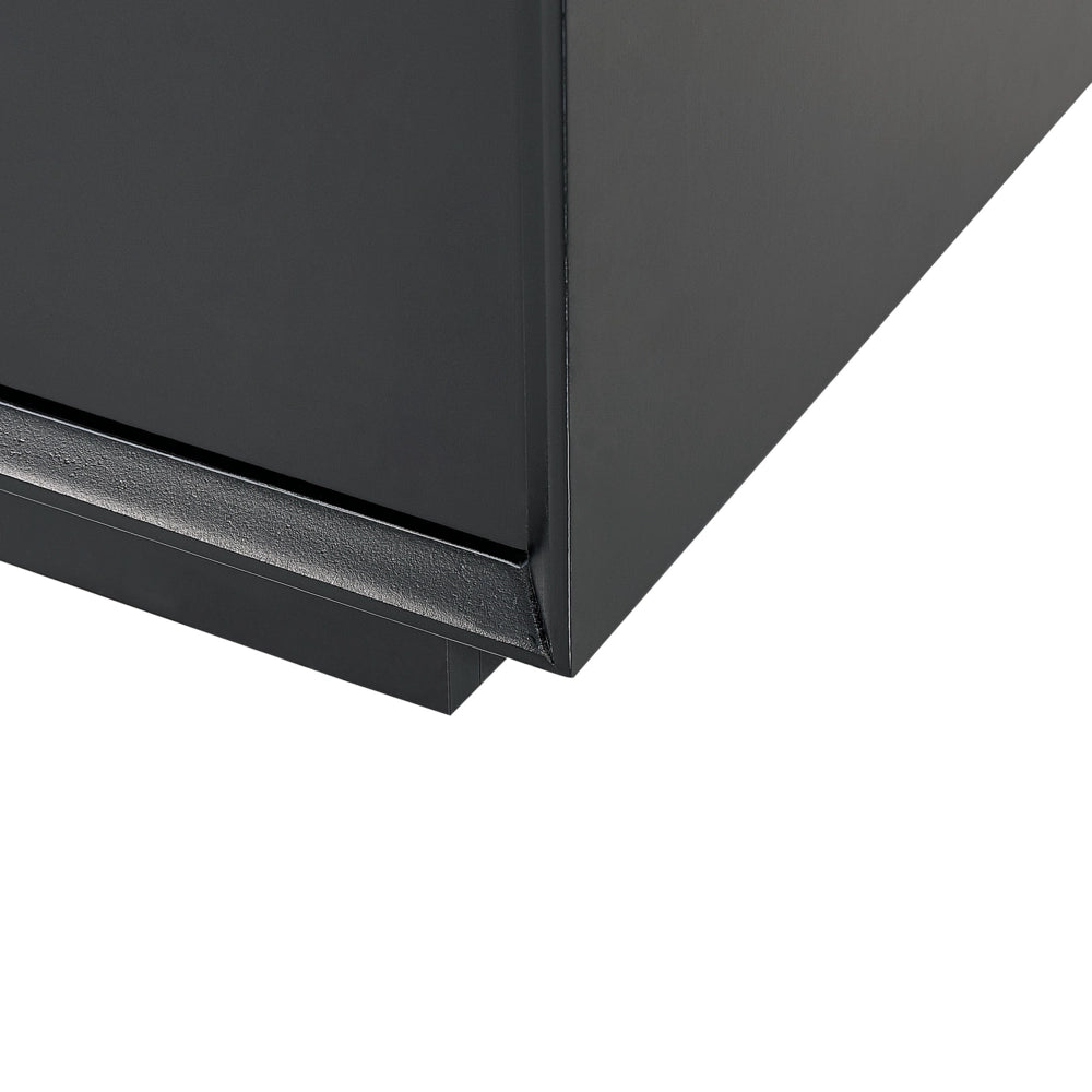 Credenza a 4 ante in MDF nero con ripiani maniglie dorate stile moderno corridoio soggiorno camera da letto contenitore