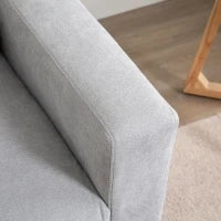 Divano 2 Posti Moderno in Stile Nordico con Schienale Trapuntato, in Poliestere e Legno, 145x76x88 cm, Grigio chiaro