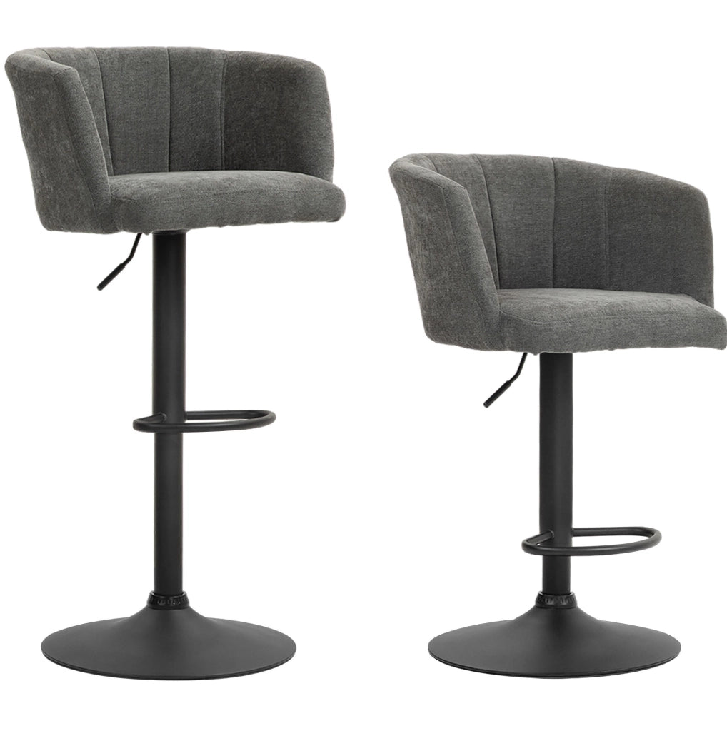 Set 2 sgabelli da bar girevoli grigio scuro
