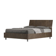 Letto Matrimoniale Francese 140x190 cm con Rete Demas Testata Inclinata Noce
