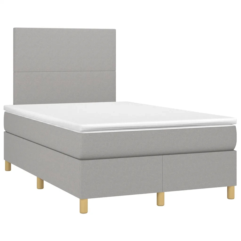 Letto a Molle Materasso e LED Grigio Chiaro 120x190 cm Tessuto 3270232