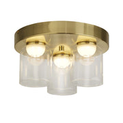 Highball LED 3Lt a filo, ottone satinato e vetro trasparente IP44