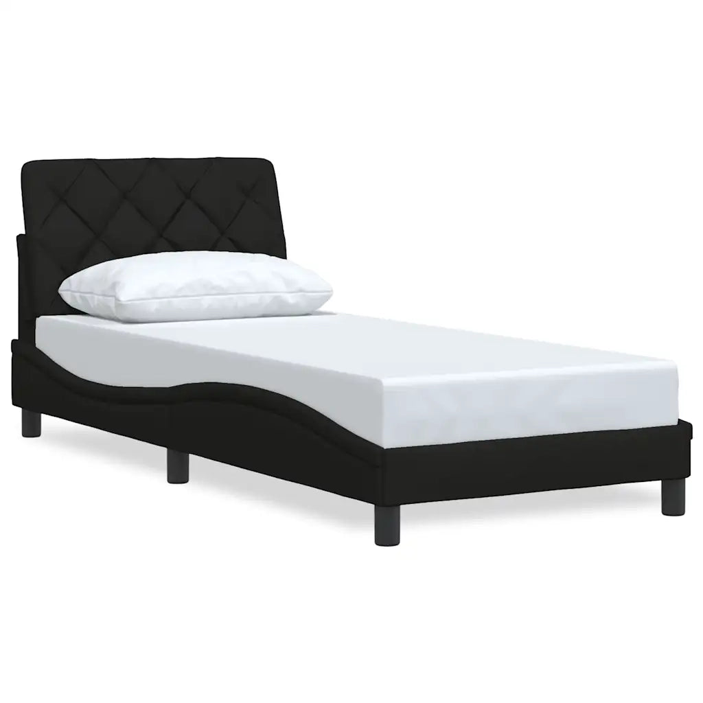 vidaXL Giroletto senza Materasso Nero 90x200 cm in Tessuto