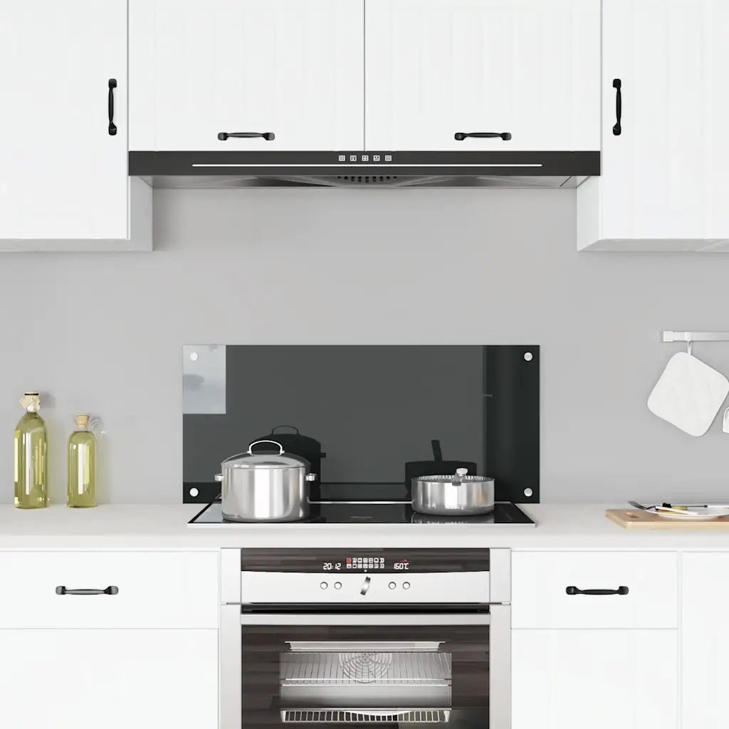 Paraschizzi per Cucina Nero 90x40 cm in Vetro Temperato CFW2989849