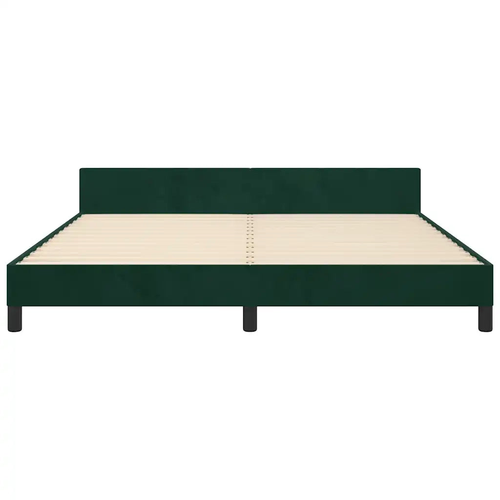 Giroletto con Testiera-Struttura Letto Verde Scuro 180x200 cm in Velluto 521628