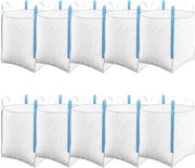 Borsa di stoccaggio per costruzione 1 ton, 85 cm x 85 cm x 85 cm, sacco jumbo, robusto, bianco, 10 pezzi