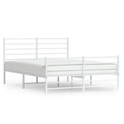 Letto matrimoniale | Letto per adulti | Giroletto con Testiera e Pediera Metallo Bianco 120x200 cm