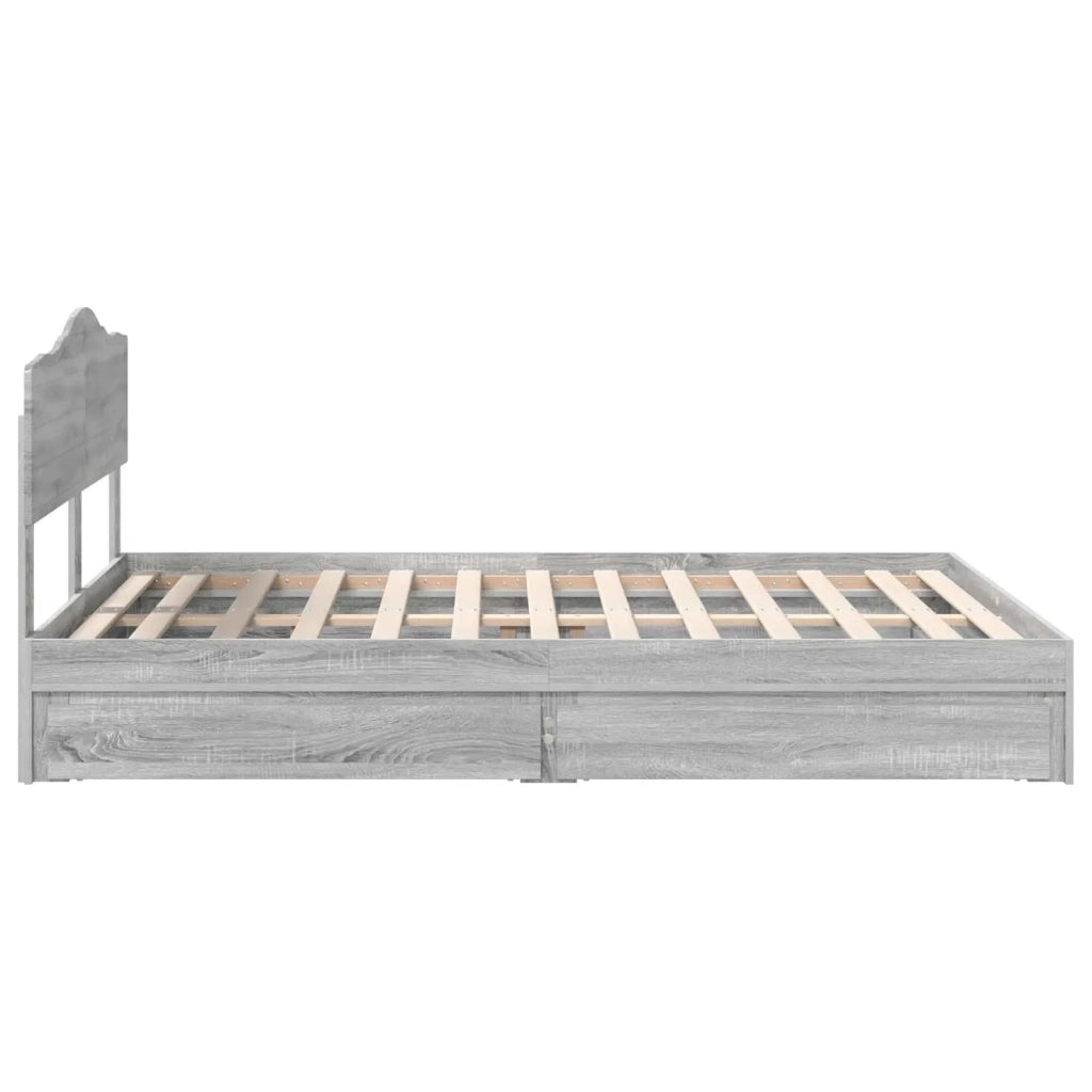 Letto con Contenitore con testiera Grigio Sonoma 160 x 200 cm 3413080