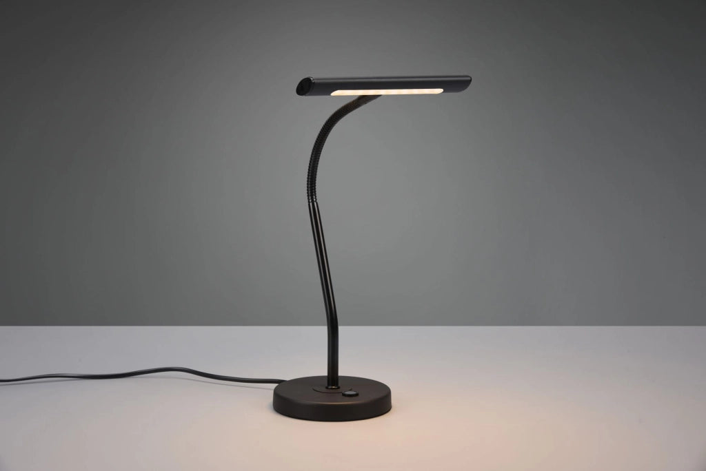 CURTIS LAMPADA DA TAVOLO LED 4W  430lm, 3000K NERA FLESSIBILE CM18xH35 DIMMERABILE