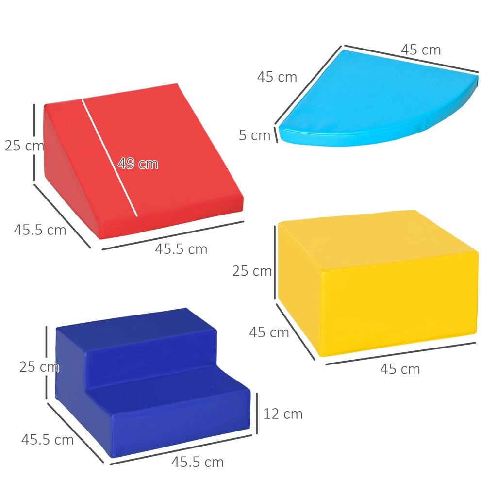 Set Costruzioni Morbide da 4 Pezzi, Gioco Educativo per Bambini Et¨¤ 1-3 Anni per Casa e Scuola, Multicolore