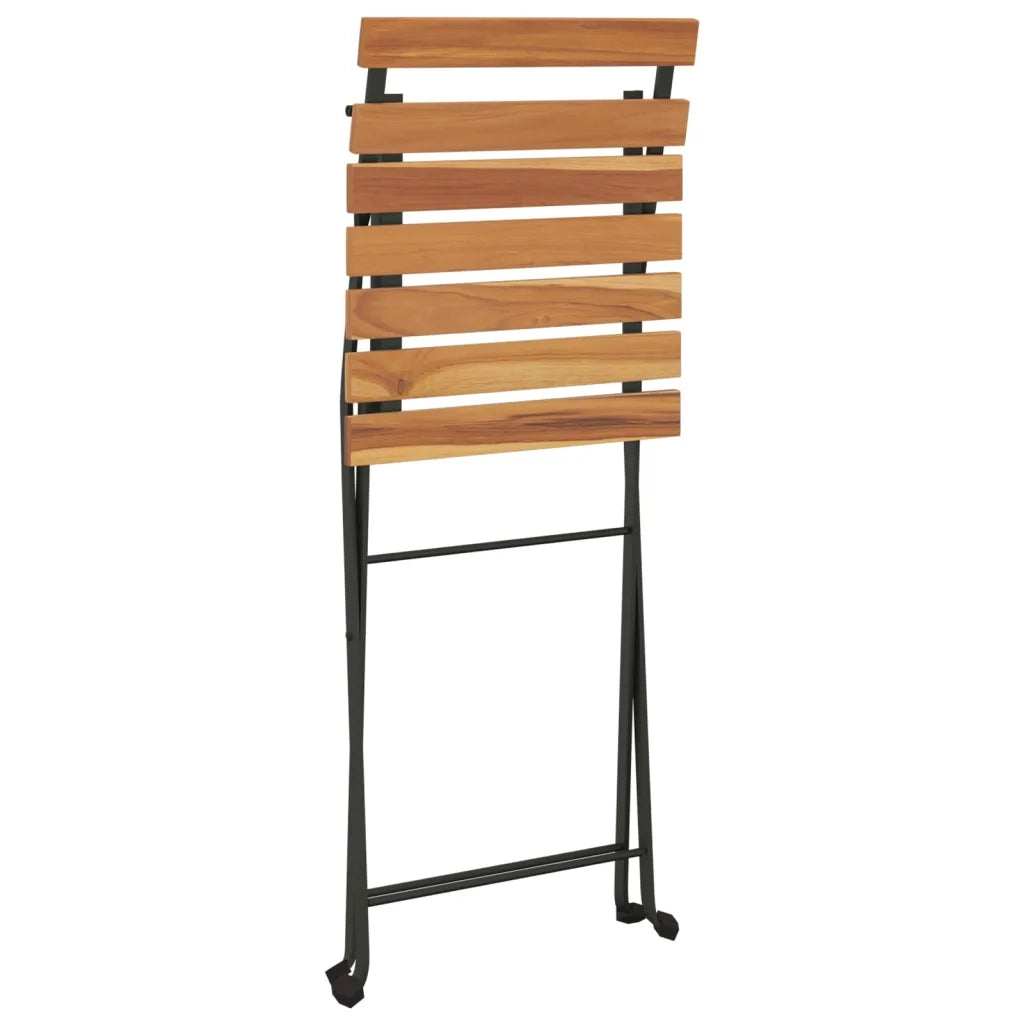 Sedie Pieghevoli da BistrÃ² 2 pz Legno Massello Teak e Acciaio