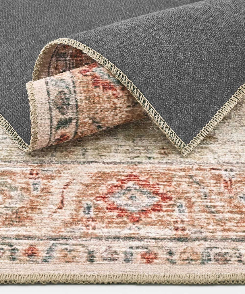 Tappeto arredo casa ZIEGLER 06 beige avorio cm.115x175 riproduzione disegno persiano classico in stile vintage. Tappeto lavabile e antiscivolo per ingresso, soggiorno, camera da letto.