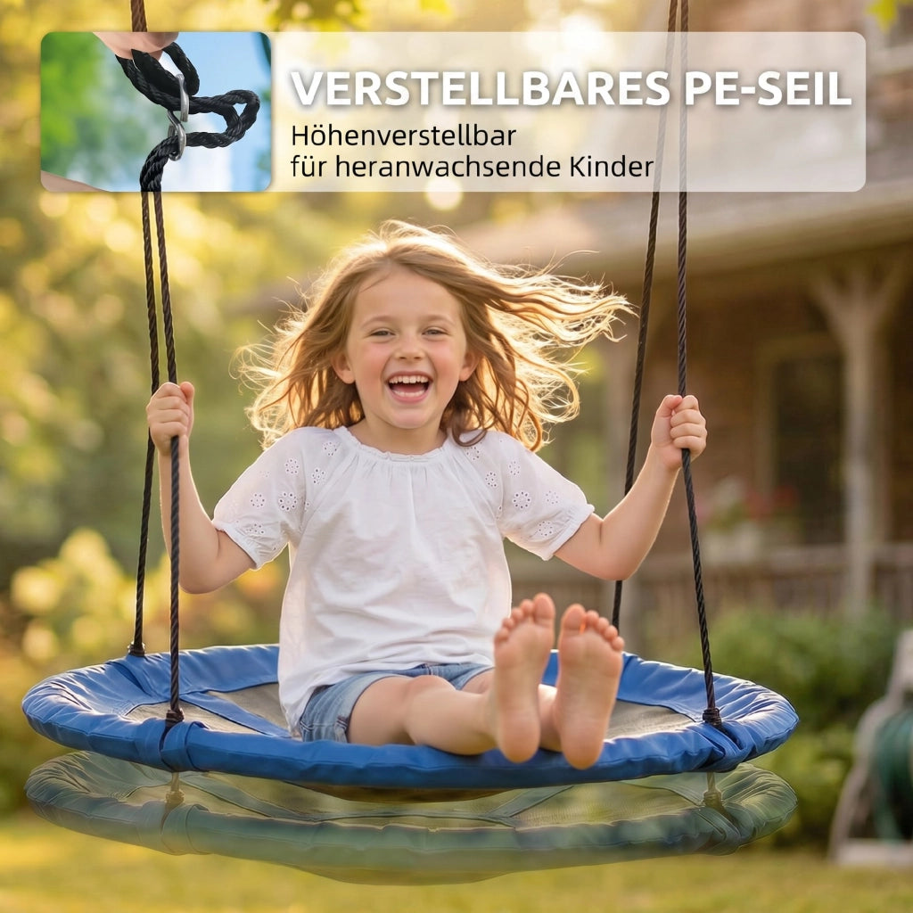 Amaca a nido per giardino ¨C zephmum ¨C Blu, resistente alle intemperie, regolabile, 110 cm