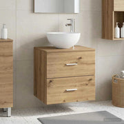 Mobiletto con Lavabo a Parete Rovere Artigianale 890261