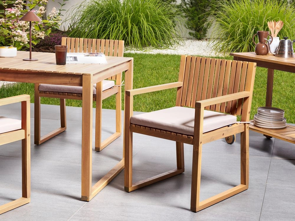 Cuscino per sedia da giardino in tessuto poliestere tortora resistente raggi raggi UV