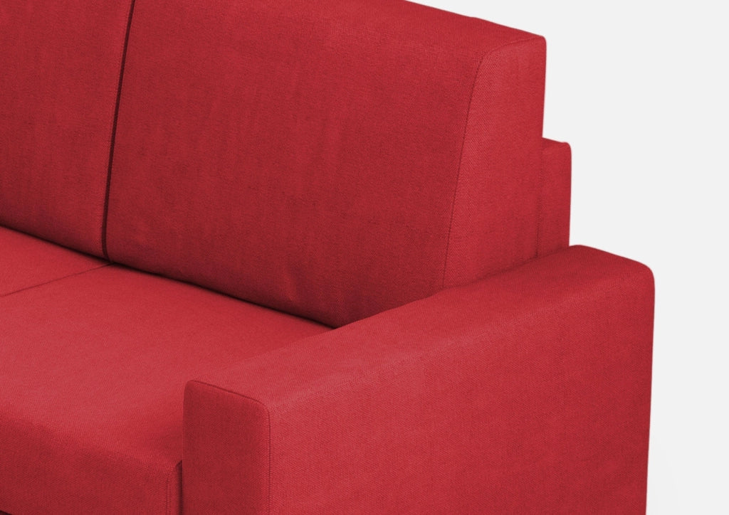 Divano Angolare 7 Posti 286x286x85 cm Sakar in Tessuto Rosso