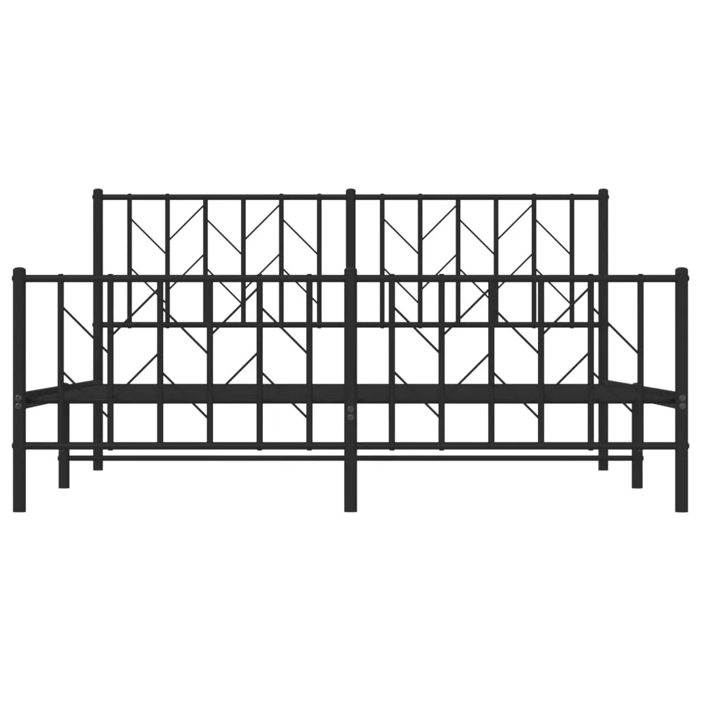 Giroletto senza Materaso con Pediera in Metallo Nero 160x200 cm 374458
