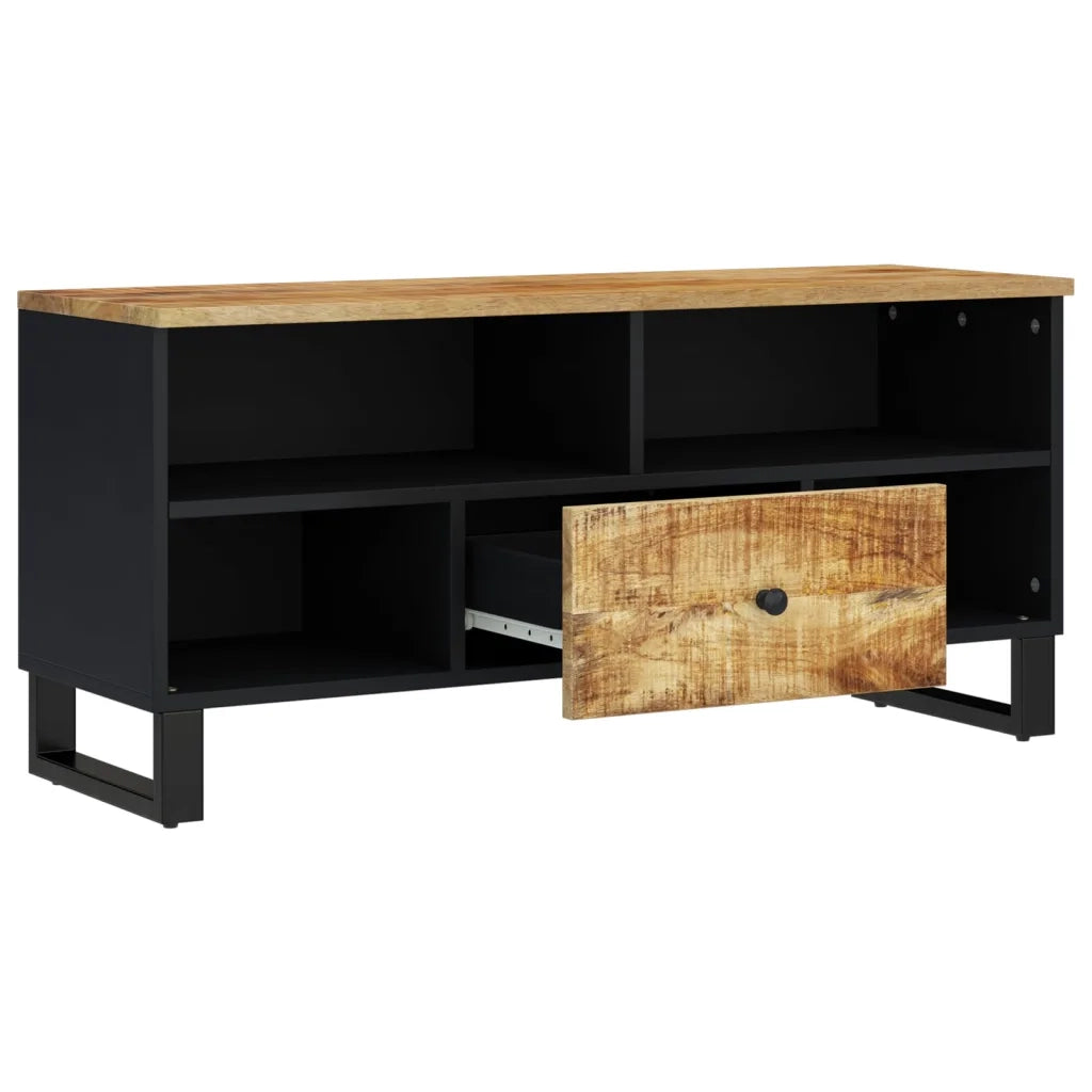 Mobile TV 100x33x46cm Legno Massello Mango e Legno Multistrato 351970