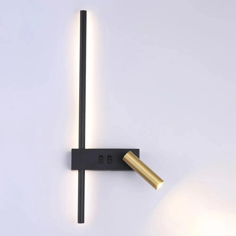 Lampada Da Parete App1439-w Right Black Gold